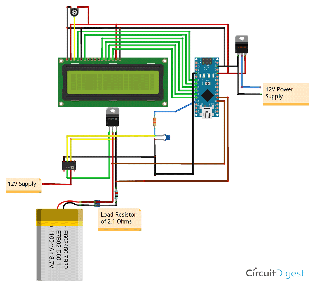 18650 Lithium Battery Capacity Tester Circuit Diagram