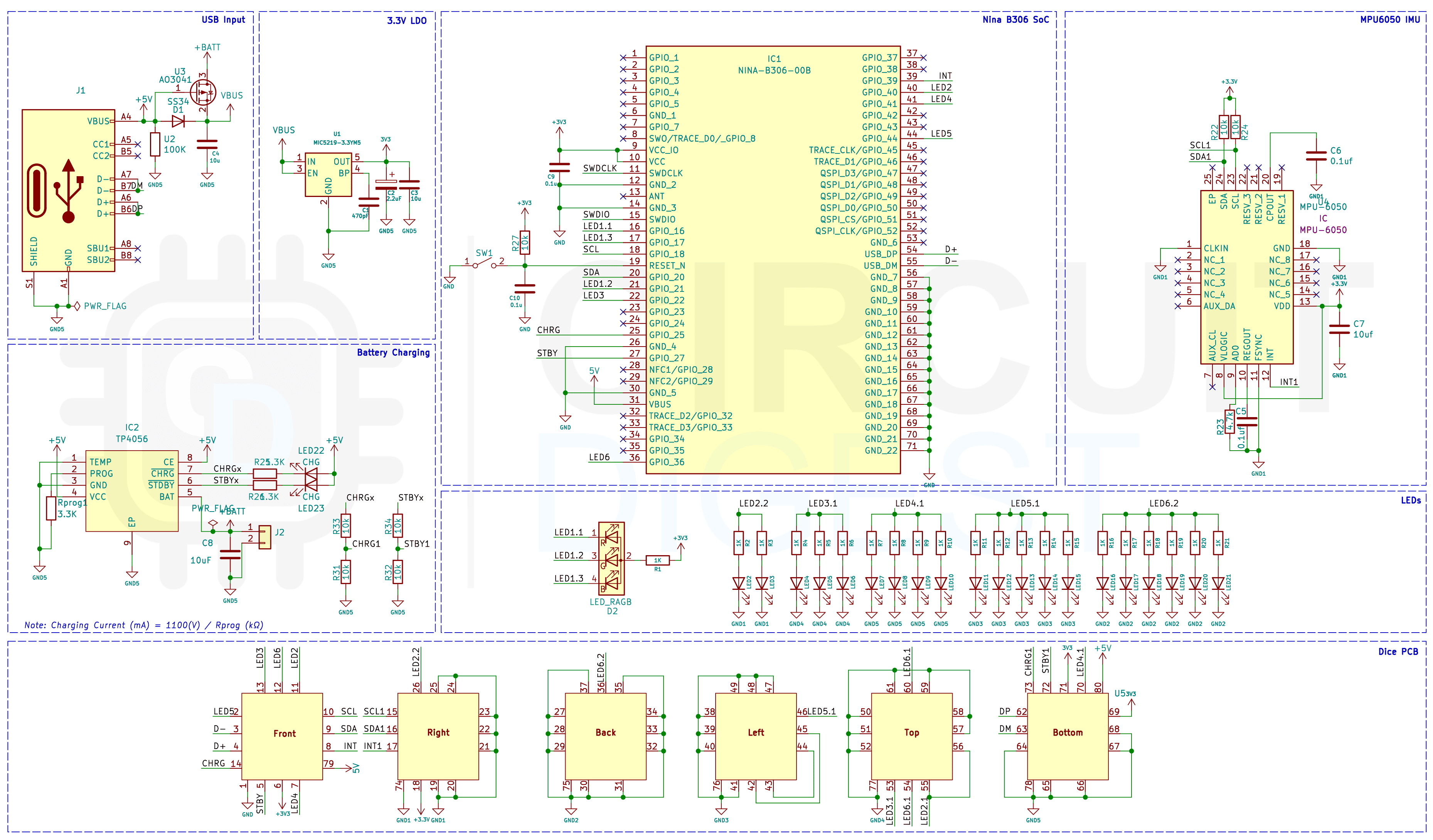 Smart LED Dice Schematics