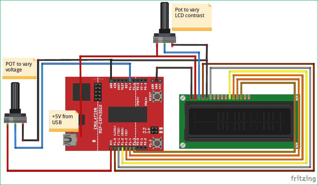 Circuit Diagram for using ADC in MSP430G2 - Measuring Analog Voltage