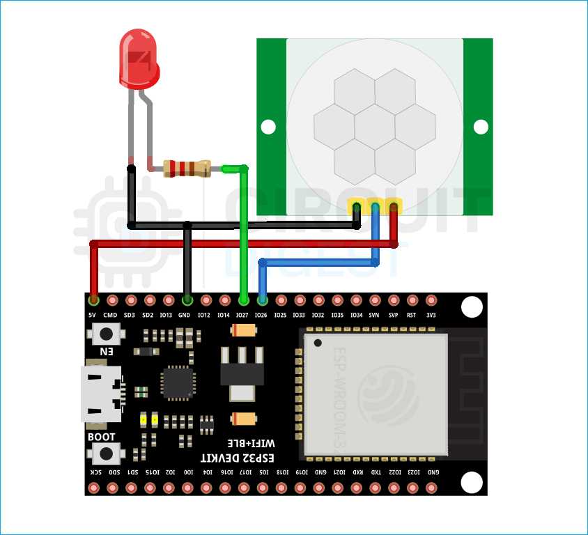 HC-SR501 PIR Sensor Module Circuit Diagram