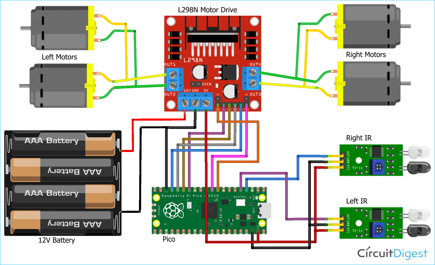 Line Following Robot Circuit Diagram