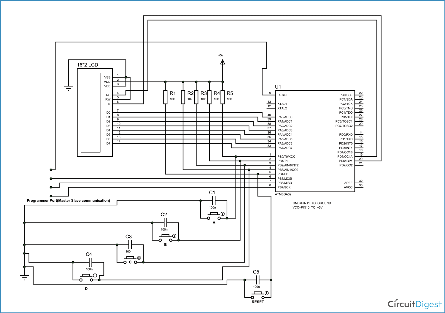 Electronic Voting Machine Circuit Diagram