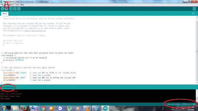 Arduino ide upload program