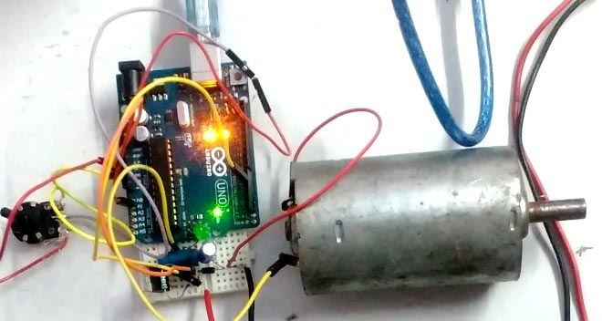 DC-DC Buck Converter circuit controlling speed of DC motor