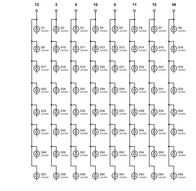 LED Matrix Negative Terminals