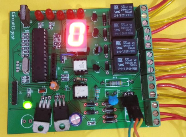 Final PCB for PIC based remote controlled home automation project