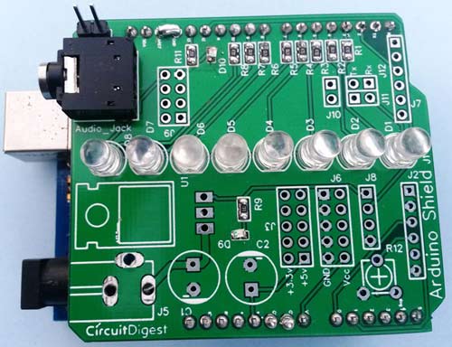 VU-Meter-Arduino-shield-working