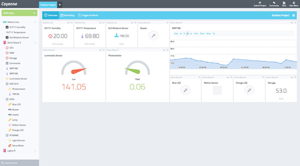 cayenne for arduino dashboard