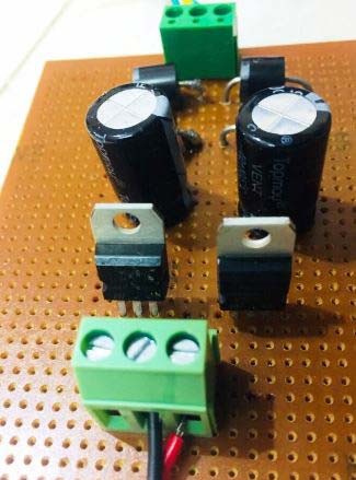 dual power-supply circuit on perf board