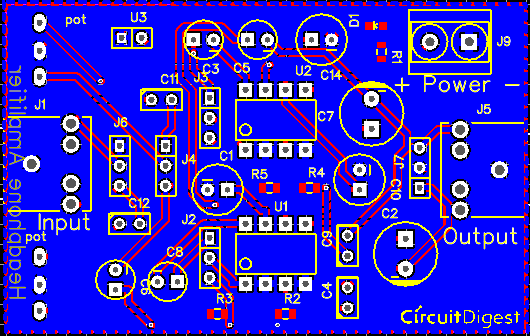 headphone-audio-amplifier-using-LM386-PCB-layout-bottom