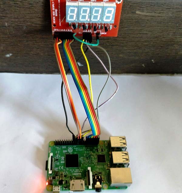 interfacing 4-digit-7-segment display with Raspberry-pi