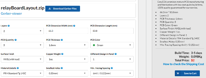 ordering pcb for 4 channel relay driver module