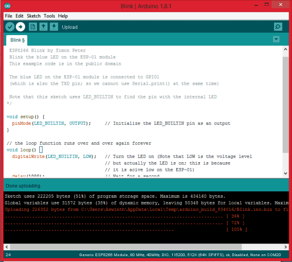 program-esp8266-to-blink-led-using-arduino-IDE