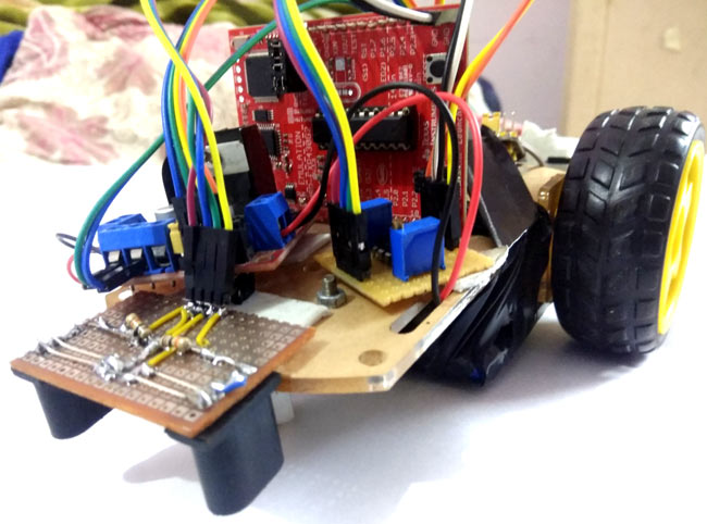 Circuit Hardware for Line Follower Robot Using MSP430 LaunchPad