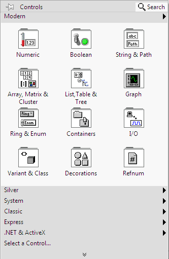 Controls Palette