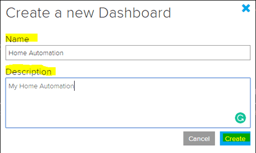 Create New Dashboard on Adafruit IO for IOT Home Automation