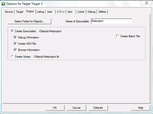 Create hex file after programming LPC214