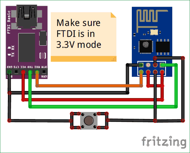 ESP8266 Programming Mode Circuit diagram