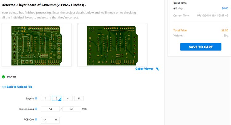 Ordering PCB for DIY Arduino Motor Driver Shield