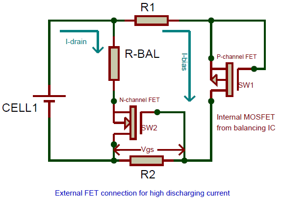 Passive Cell Balancing with External Discharging Switch