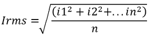 RMS value of the current