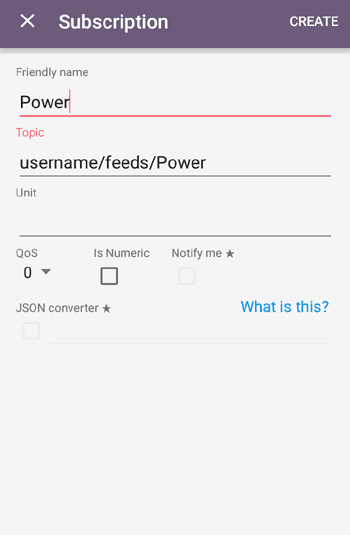 Select Electricity meter in connection and subscribe