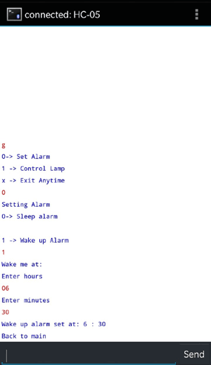 Set alarm or for controlling the lamp