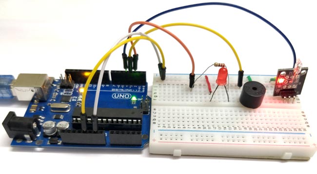 Tilt Sensor with Arduino in action