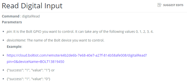 Using the GPIO pins of the Bolt IoT hardware