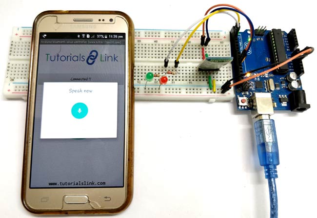 Voice Controlled LEDs in action