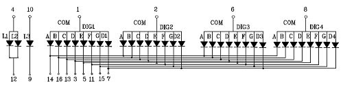 4-Digit 7 Segment Display Internal Connection