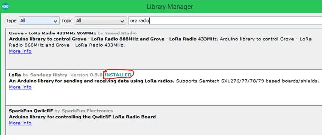 Arduino IDE for LoRa Wireless Communication