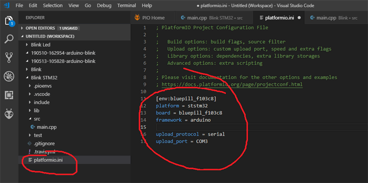 Choose Port for Particle IO Project for Arduino UNO