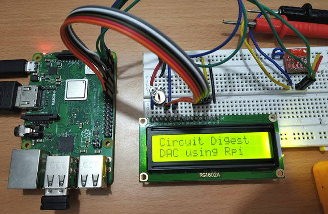 Raspberry Pi MCP4725 DAC Interfacing on Hardware