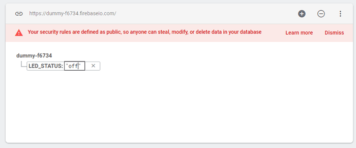 Controlling LED using Google Firebase