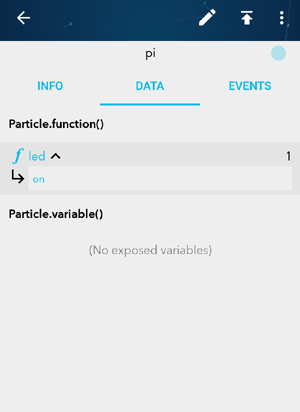 Creating Function for Controling LED using Particle and Pi