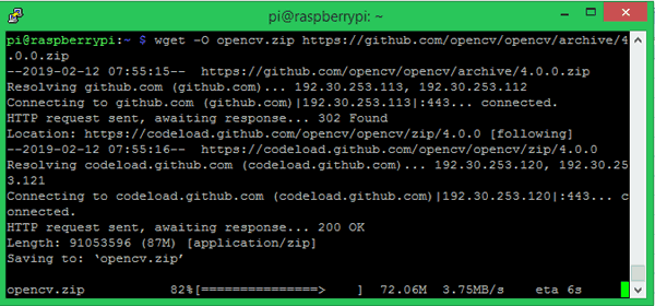 Download OpenCV on Pi