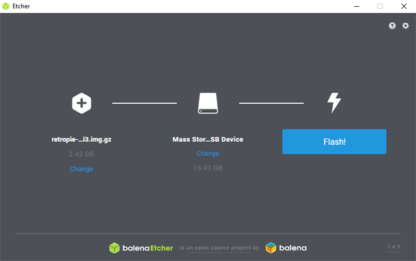 Installing Etcher for writing RetroPie Image to SD Card