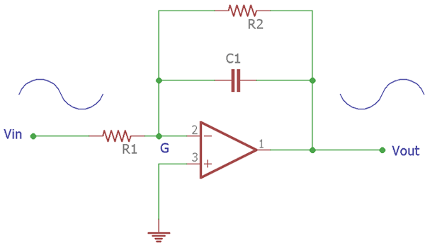 Op-amp Integrator Behavior on Sine Wave Input