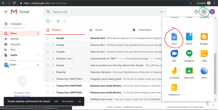 Open Google Docs After Signing Up