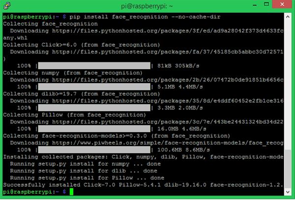 Packages ready for Real Time Face Detection using Pi and OpenCV