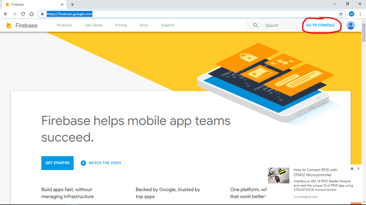 Setting Up Firebase Console for Controlling LED