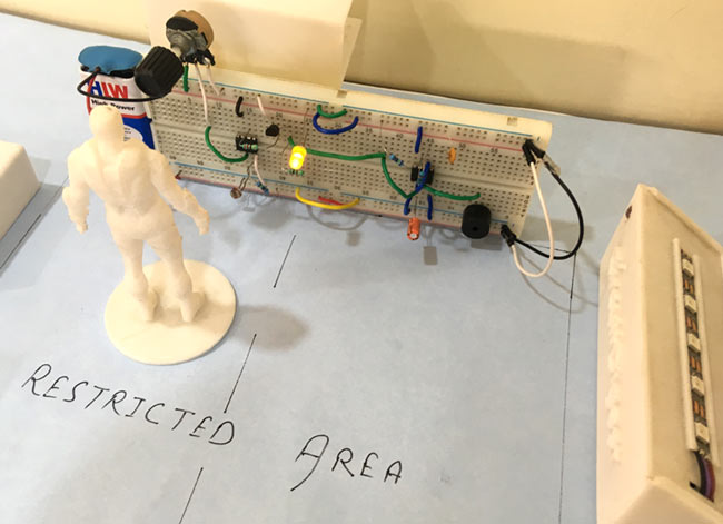 Testing Automatic Light Fence Circuit with Alarm