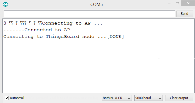 Testing ESP8266 connection with ThingsBoard on Serial Monitor