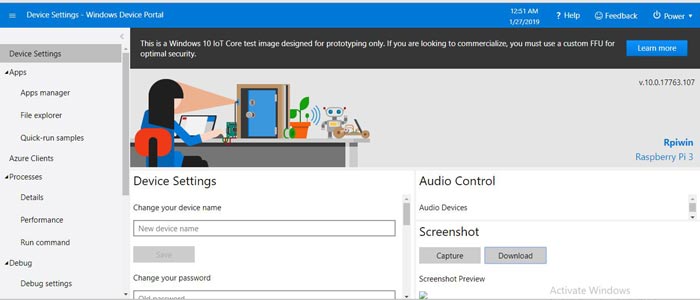 Windows 10 IoT Core Device Setting on Raspberry Pi