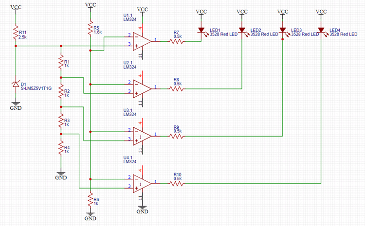 Battery Level Indicator Circuit