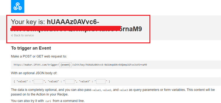 IFTTT Key