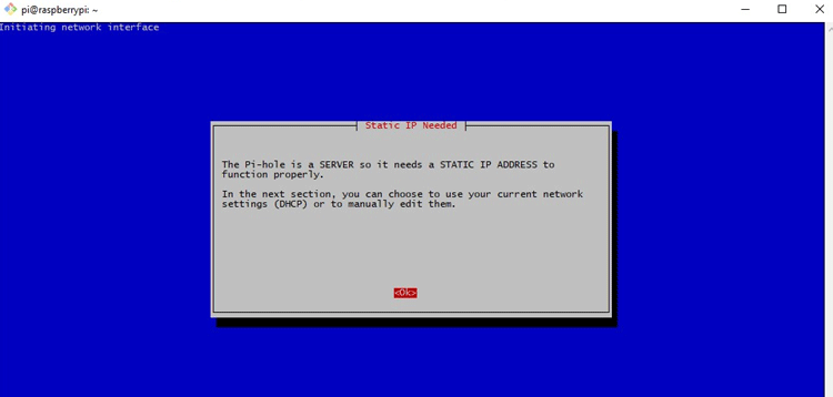 Static IP Address for Pi Hole