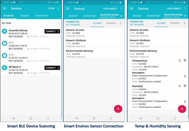 Testing Program using nRF Connect