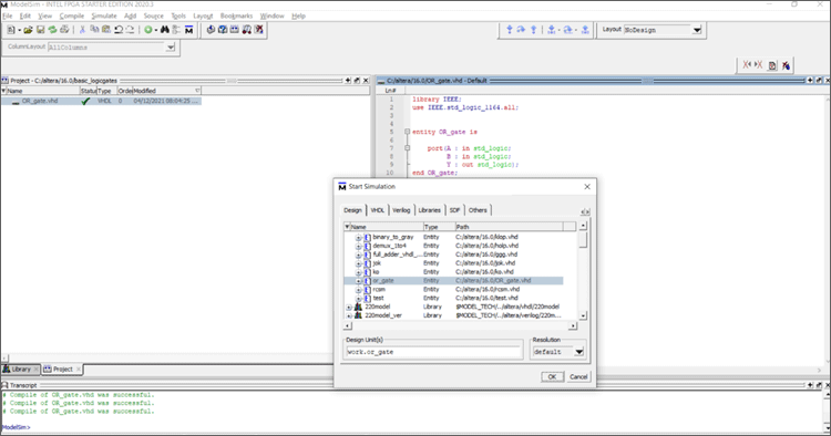 How to Simulate Code on ModelSim